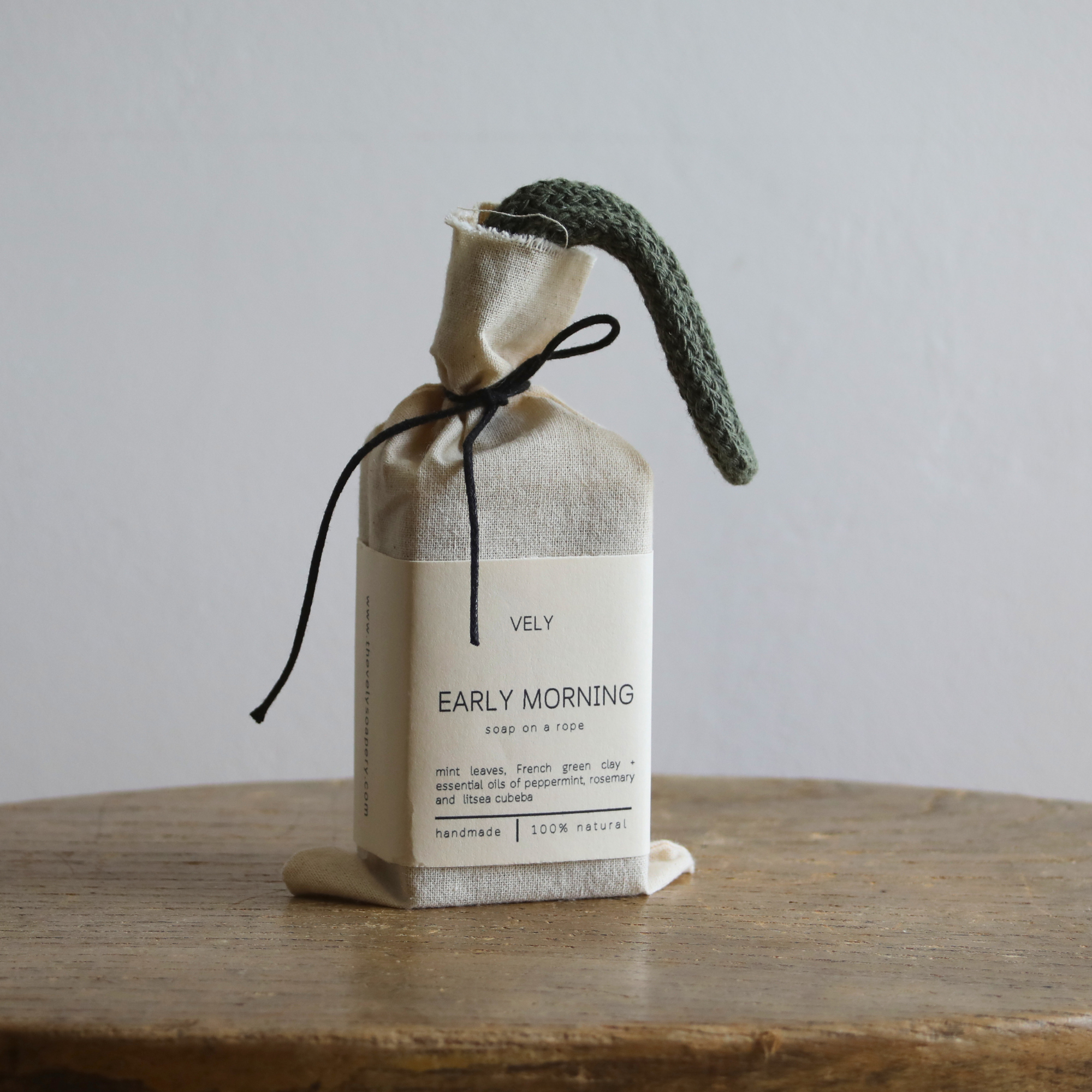 early morning soap on a rope by vely soapery
