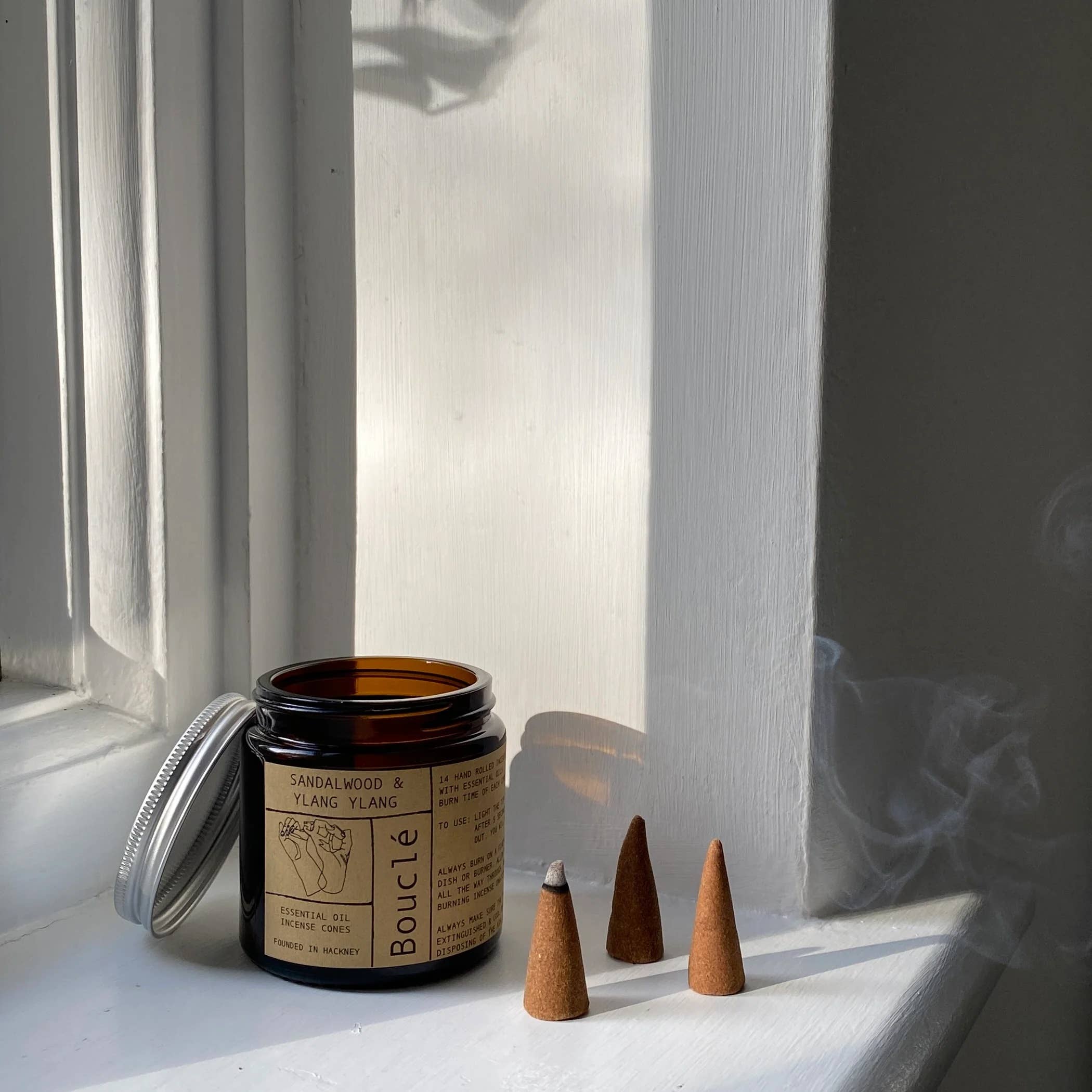 Boule incense cones on a windowsill